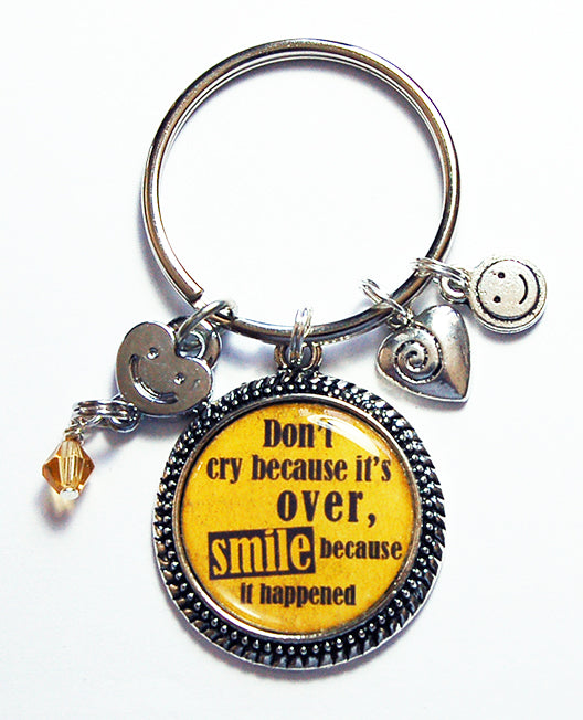 Don't Cry Keychain in Yellow - Kelly's Handmade