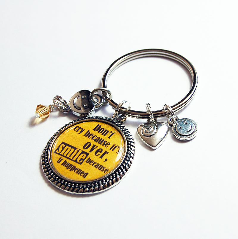 Don't Cry Keychain in Yellow - Kelly's Handmade