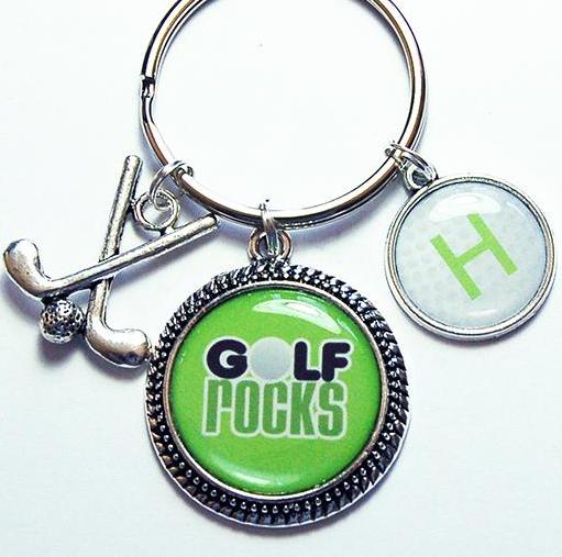 Golf Rocks Monogram Keychain - Kelly's Handmade
