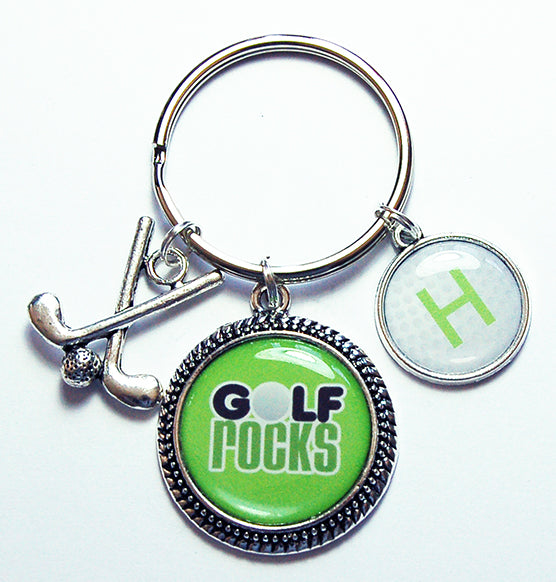 Golf Rocks Monogram Keychain - Kelly's Handmade