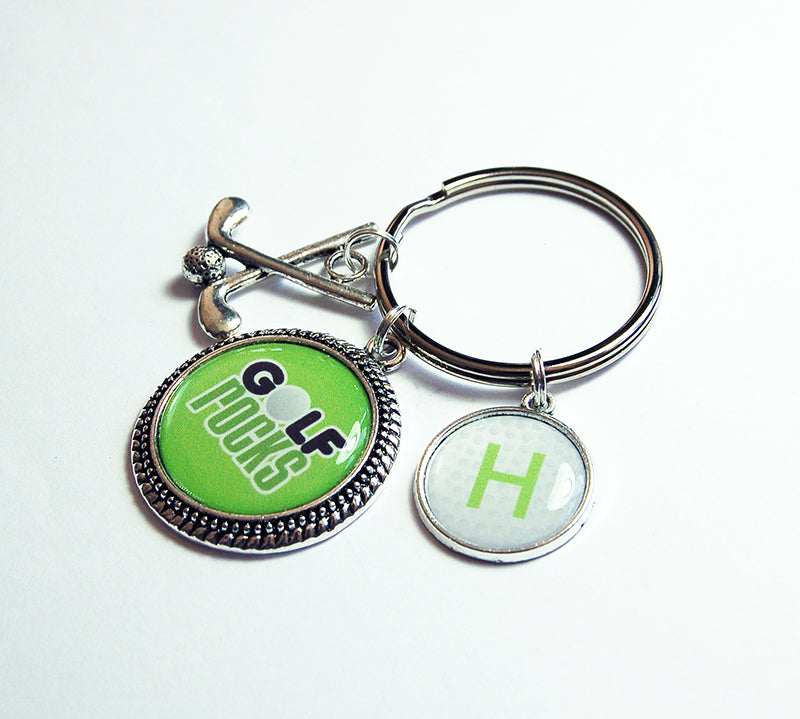 Golf Rocks Monogram Keychain - Kelly's Handmade