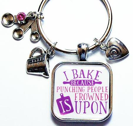 I Bake Funny Keychain - Kelly's Handmade