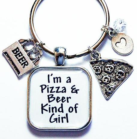 Pizza and Beer Keychain - Kelly's Handmade