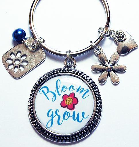 Bloom Grow Keychain with Flowers - Kelly's Handmade