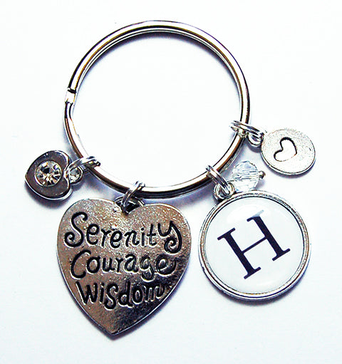 Serenity Prayer Monogram Keychain - Kelly's Handmade