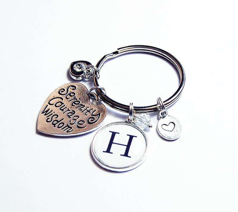 Serenity Prayer Monogram Keychain - Kelly's Handmade