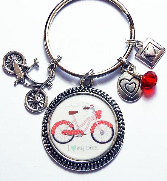 I Love My Bike Keychain - Kelly's Handmade
