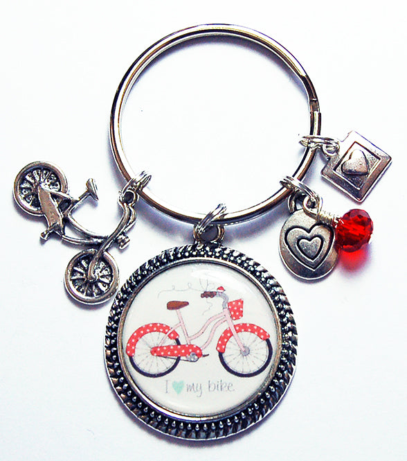 I Love My Bike Keychain - Kelly's Handmade