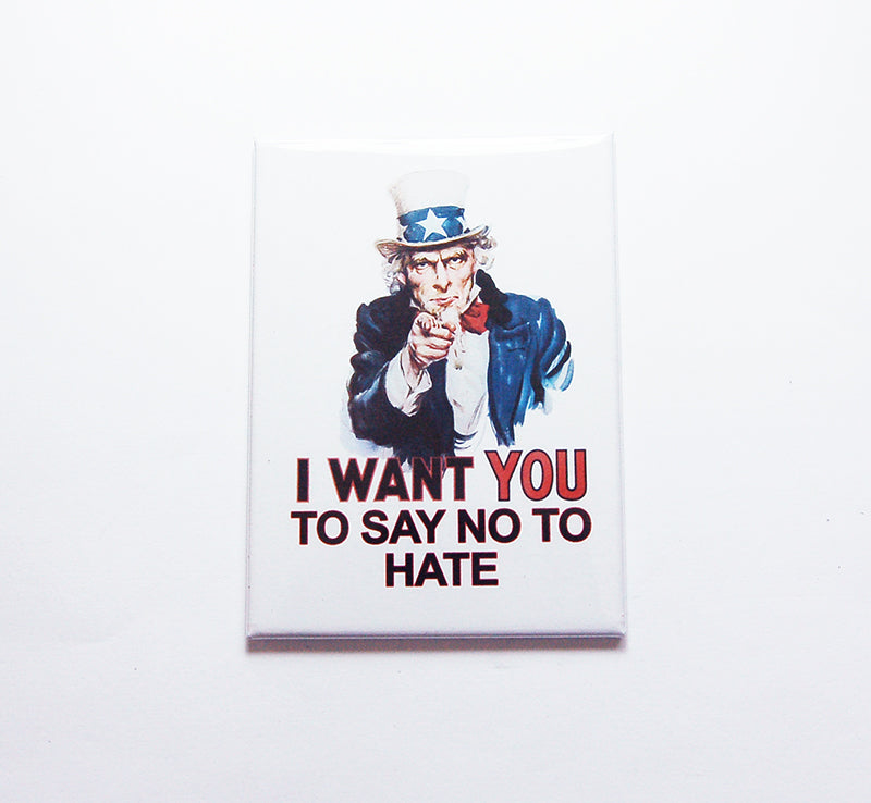 Say No To Hate Rectangle Magnet - Kelly's Handmade