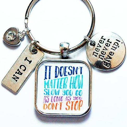 Just Never Stop Keychain - Kelly's Handmade