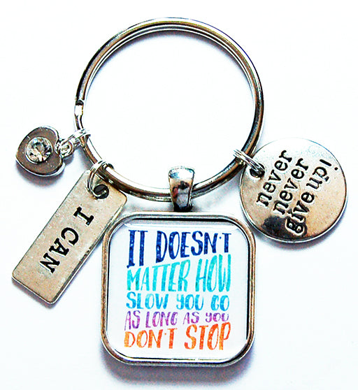 Just Never Stop Keychain - Kelly's Handmade