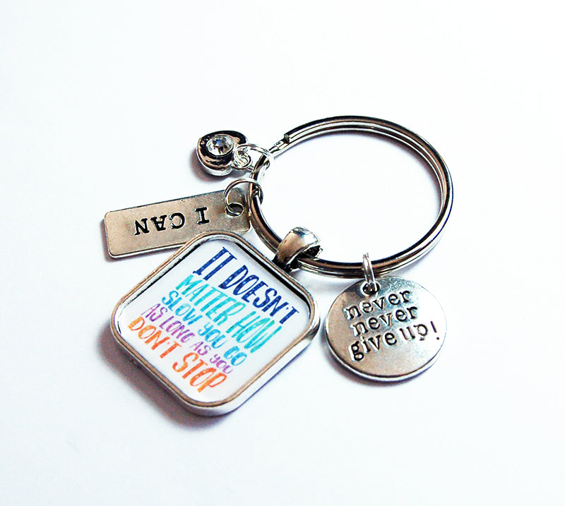 Just Never Stop Keychain - Kelly's Handmade