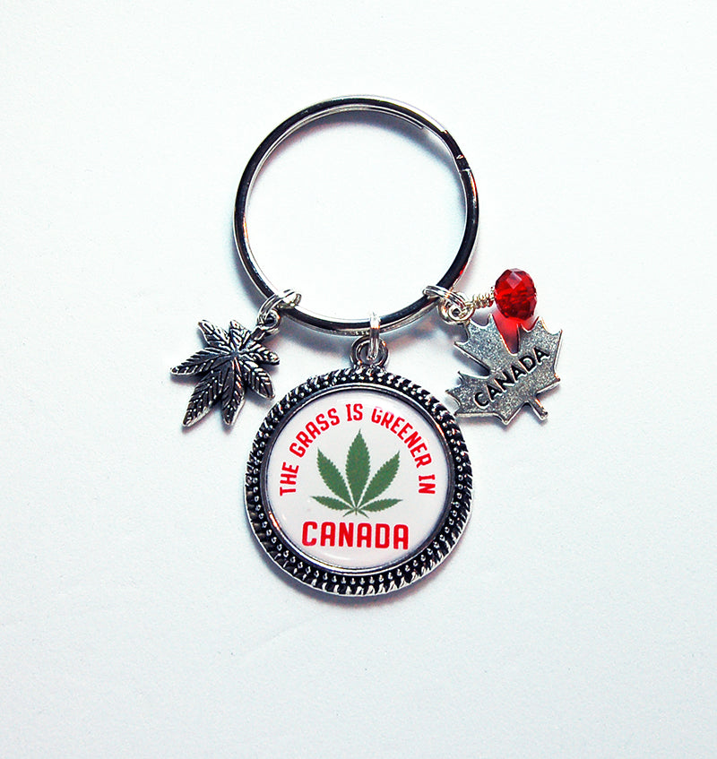 The Grass Is Greener in Canada Keychain - Kelly's Handmade