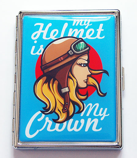 Helmet Is My Crown Slim Cigarette Case - Kelly's Handmade