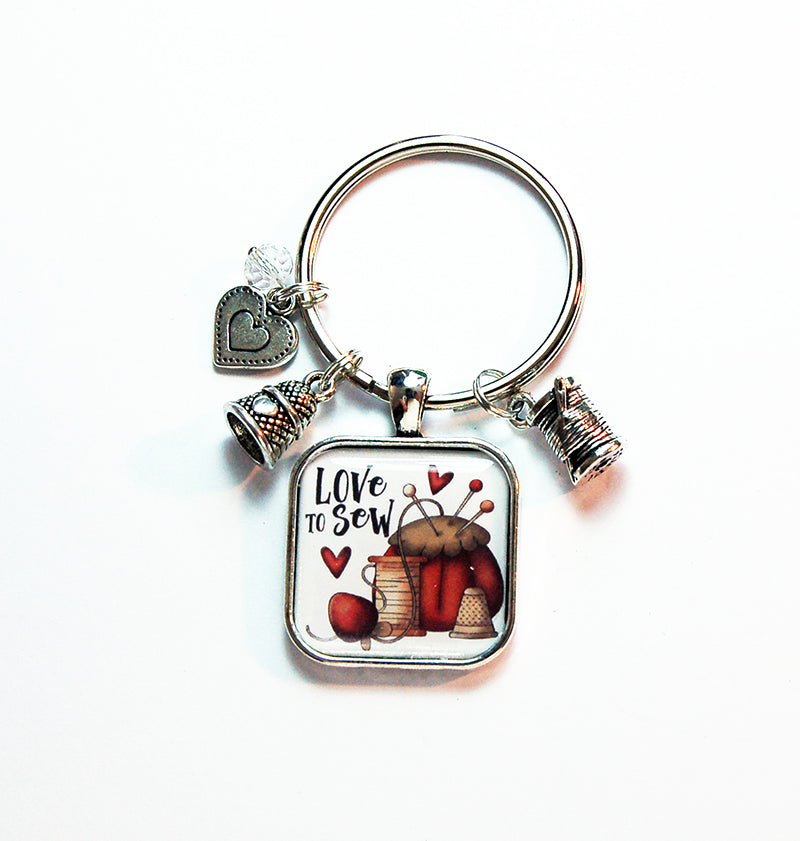 Love to Sew Keychain - Kelly's Handmade