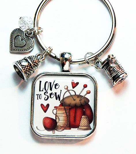 Love to Sew Keychain - Kelly's Handmade
