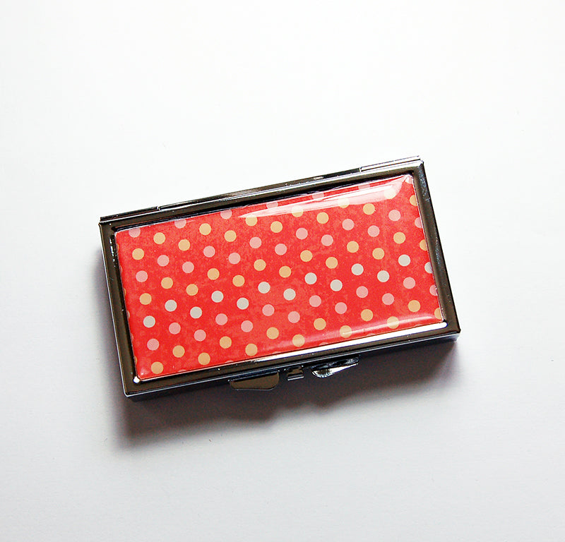 Polka Dot 7 Day Pill Case in Orange - Kelly's Handmade