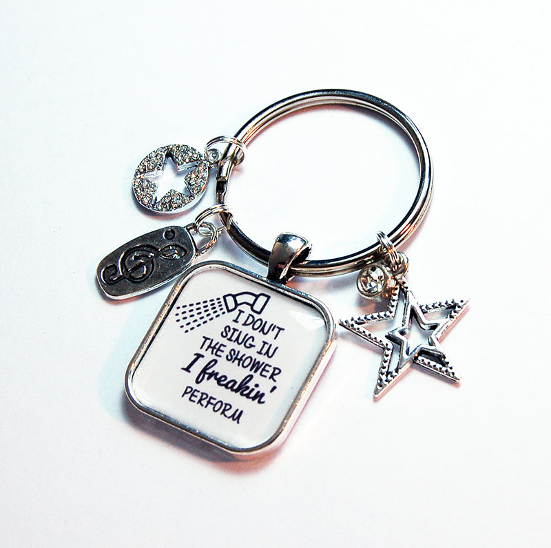 Singing In The Shower Keychain - Kelly's Handmade
