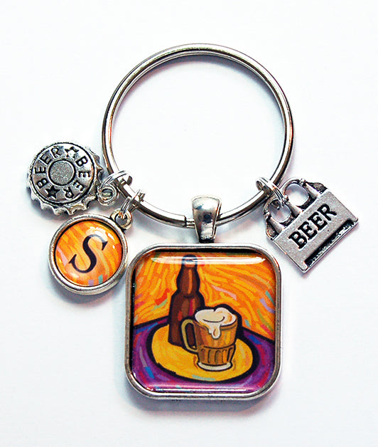 Beer Monogram Keychain - Kelly's Handmade
