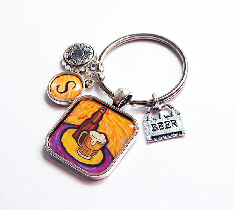Beer Monogram Keychain - Kelly's Handmade
