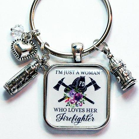Firefighter's Wife Keychain - Kelly's Handmade