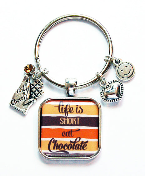 Eat Chocolate Keychain - Kelly's Handmade