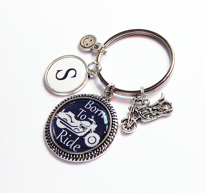 Born To Ride Motorcycle Monogram Keychain - Kelly's Handmade