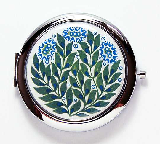 Flower Compact Mirror in Green & Blue - Kelly's Handmade