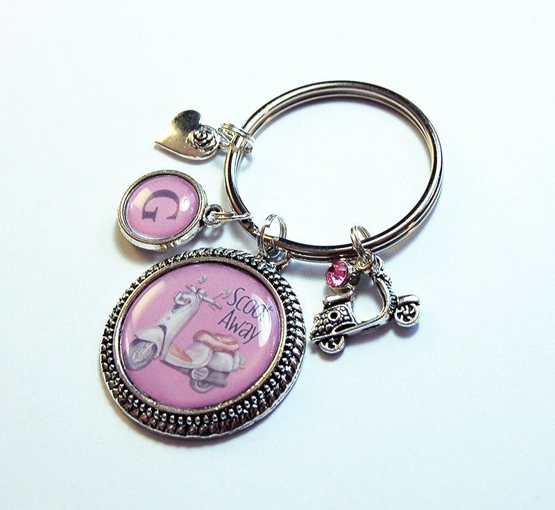 Scooter Monogram Keychain in Pink - Kelly's Handmade
