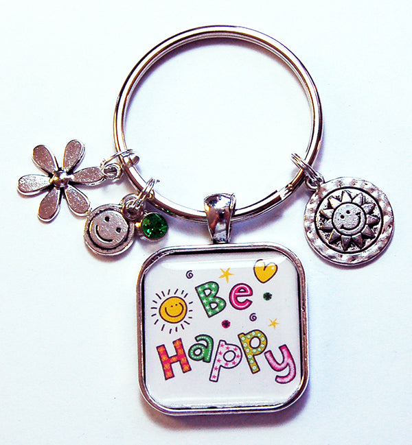 Be Happy Keychain - Kelly's Handmade