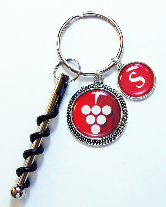 Red Grapes Corkscrew Keychain - Kelly's Handmade