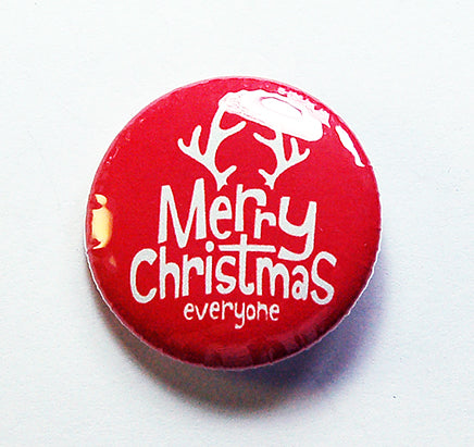 Merry Christmas Pin in Red and White - Kelly's Handmade