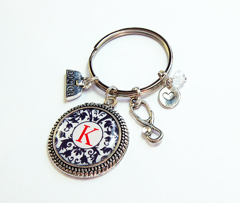 Monogram Keychain for Doctor - Kelly's Handmade