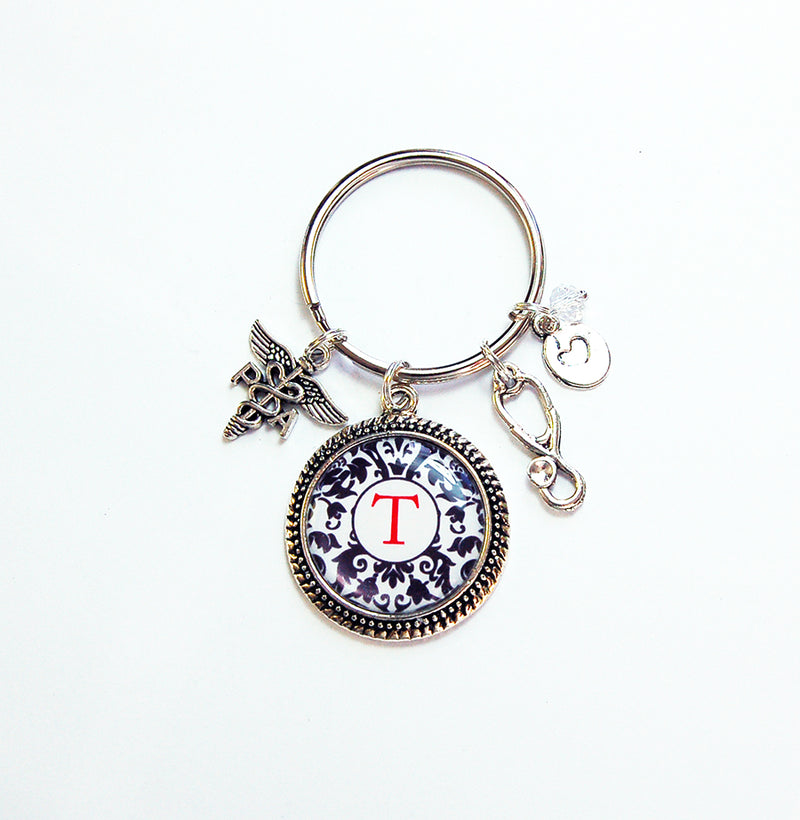 Monogram Keychain for Physician Assistant - Kelly's Handmade