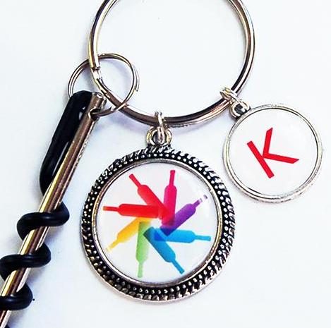 Wine Bottle Corkscrew Keychain in Rainbow of Colors - Kelly's Handmade