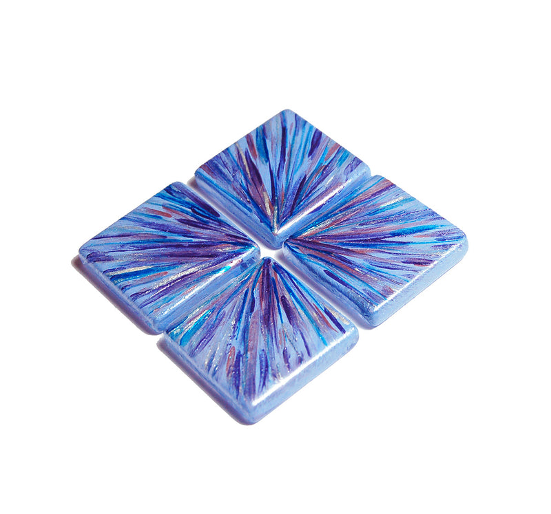 Periwinkle Blue Starburst Hand Painted Glass Magnets - Kelly's Handmade