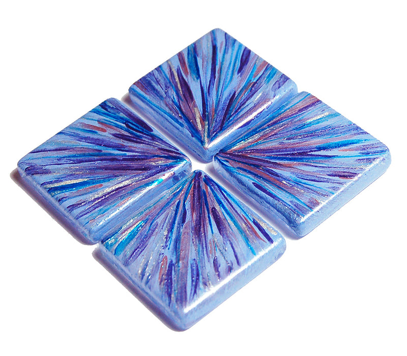 Periwinkle Blue Starburst Hand Painted Glass Magnets - Kelly's Handmade
