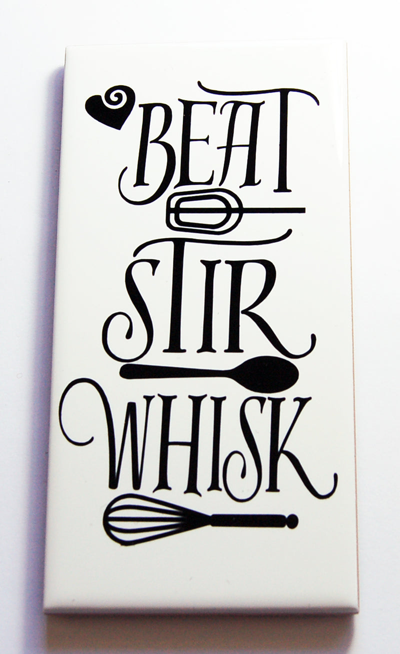 Beat Stir Whisk Kitchen Sign In Black - Kelly's Handmade