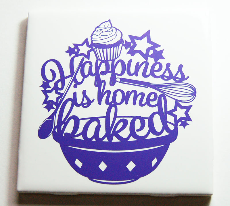 Happiness is Home Baked Sign In Purple - Kelly's Handmade