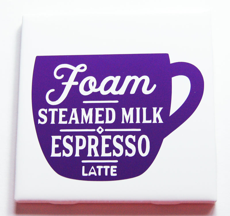 Foam Steamed Milk Espresso Latte Coffee Sign In Purple - Kelly's Handmade