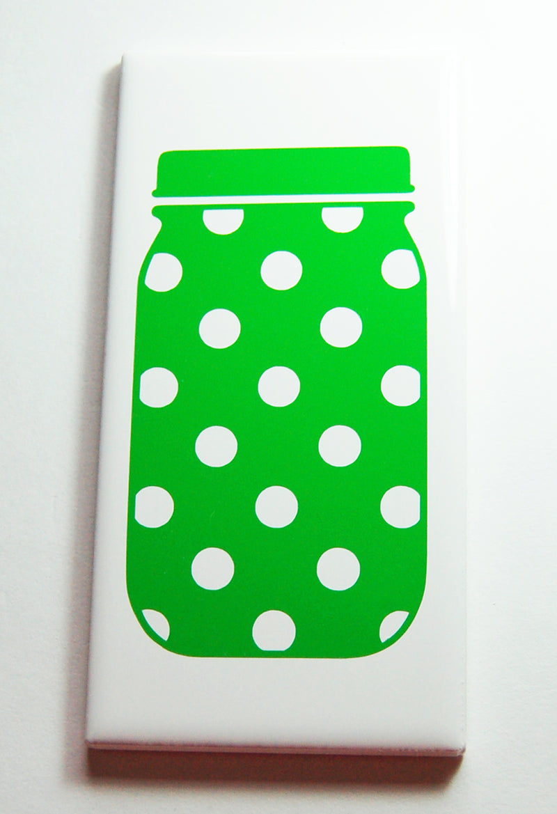 Mason Jar Kitchen Sign In Green Polka Dots - Kelly's Handmade
