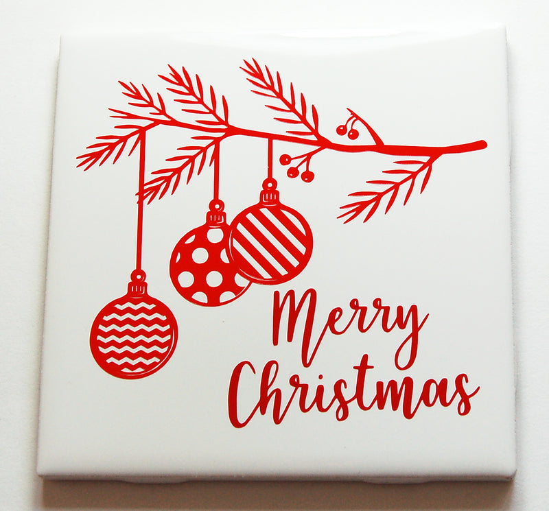 Merry Christmas Ornament Sign in Red - Kelly's Handmade