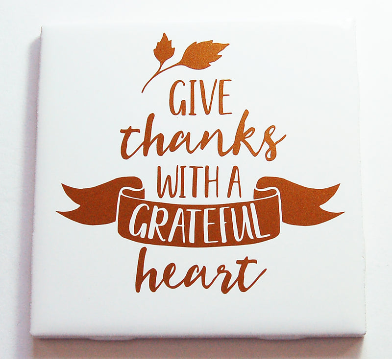 Give Thanks With A Grateful Heart Sign In Copper Brown - Kelly's Handmade