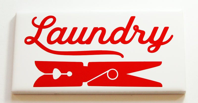 Clothespin Laundry Sign In Red - Kelly's Handmade