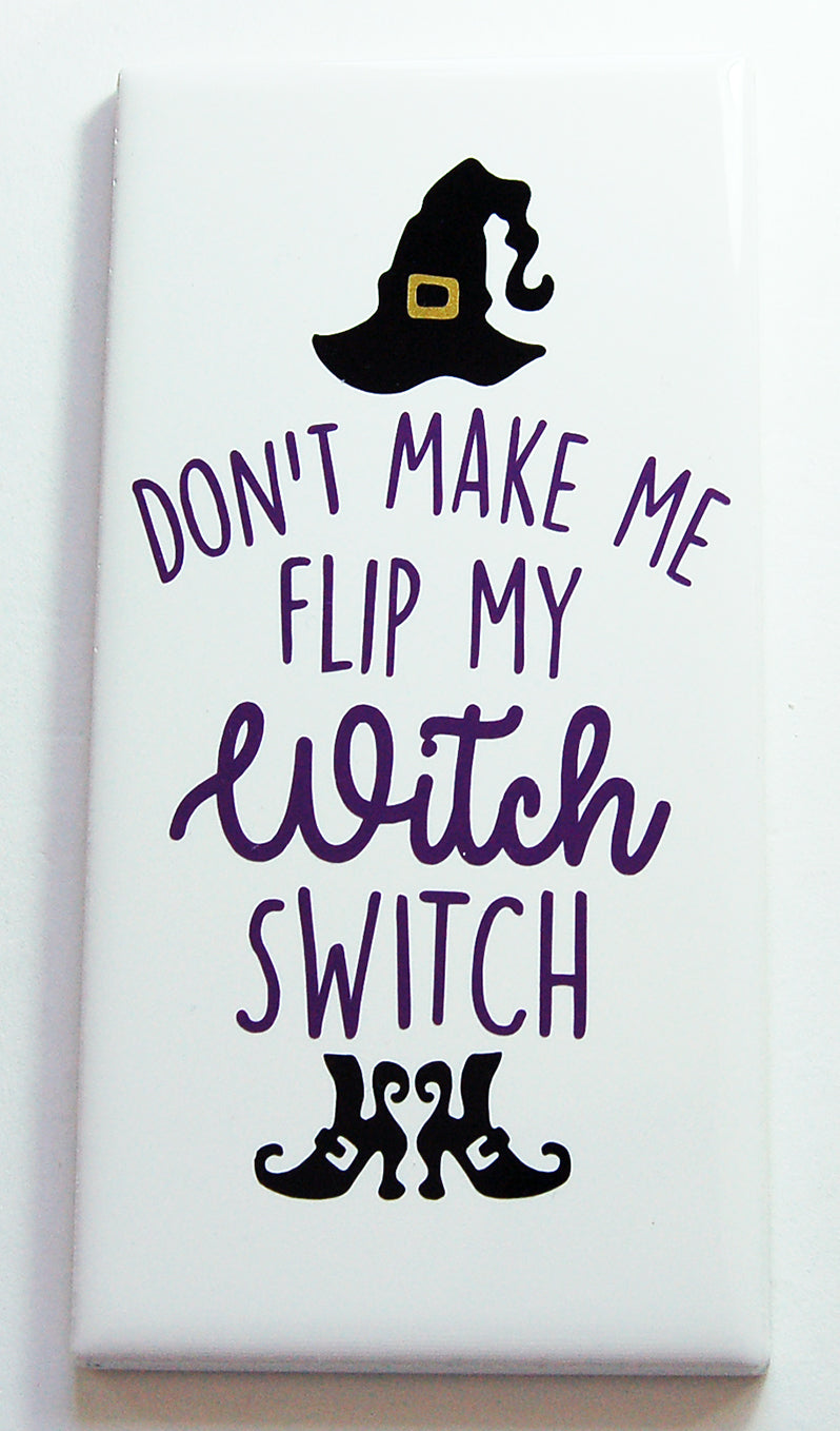 Flip My Witch Switch Halloween Sign In Black & Purple - Kelly's Handmade