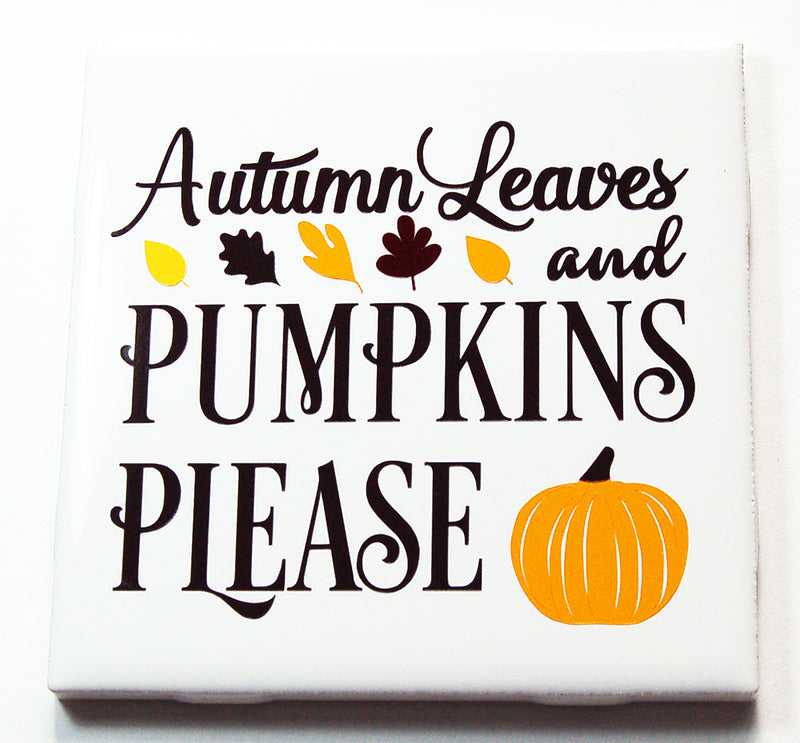 Autumn Leaves and Pumpkins Please Sign - Kelly's Handmade