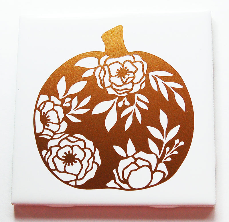 Pumpkin Floral Sign In Copper Brown #2 - Kelly's Handmade