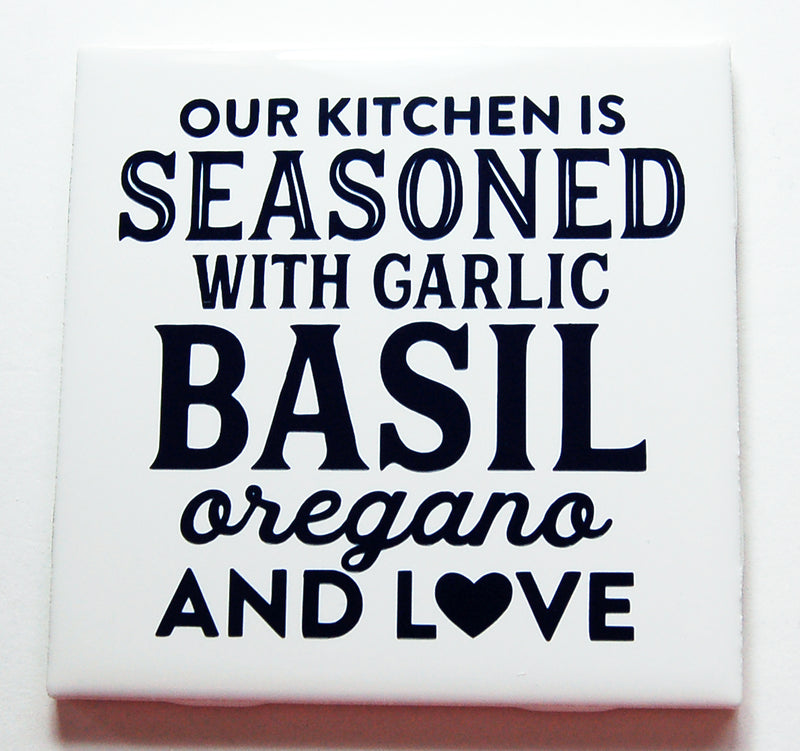 Our Kitchen Is Seasoned Sing In Navy Blue - Kelly's Handmade