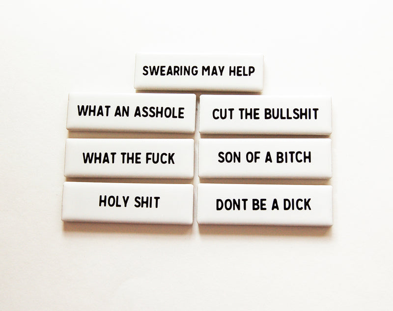 Swearing May Help Tile Magnet Set - Kelly's Handmade