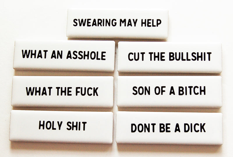 Swearing May Help Tile Magnet Set - Kelly's Handmade